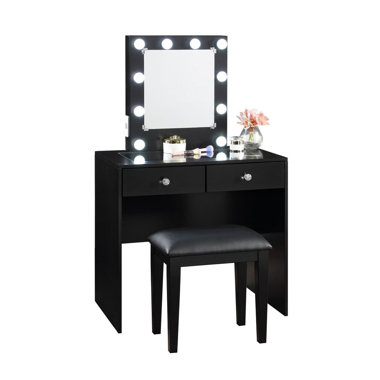 Black makeup vanity discount stool