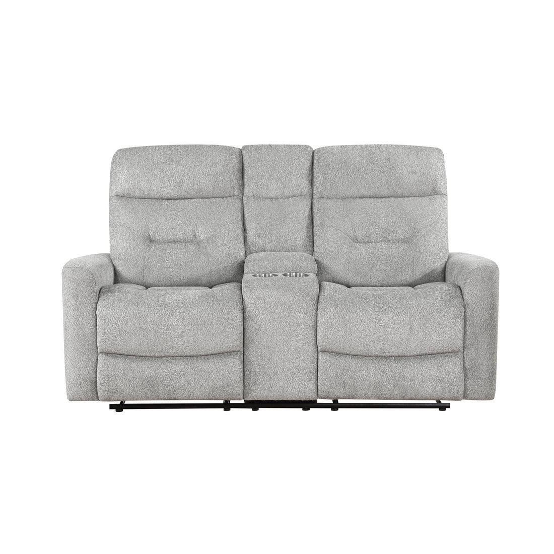 Home Elegance Sofá de dos plazas con consola reclinable doble