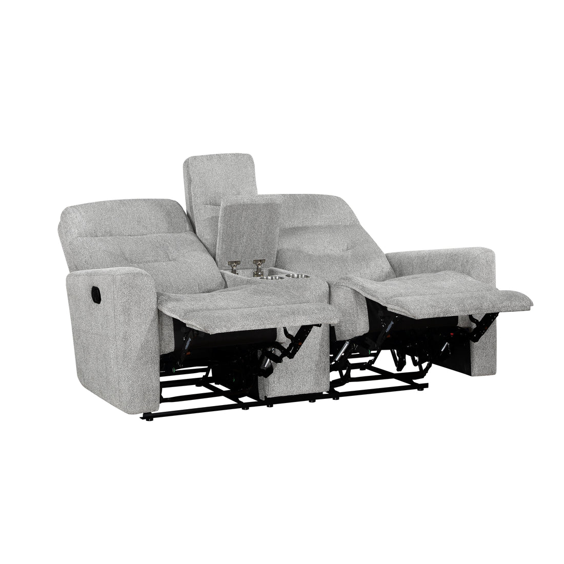 Home Elegance Sofá de dos plazas con consola reclinable doble