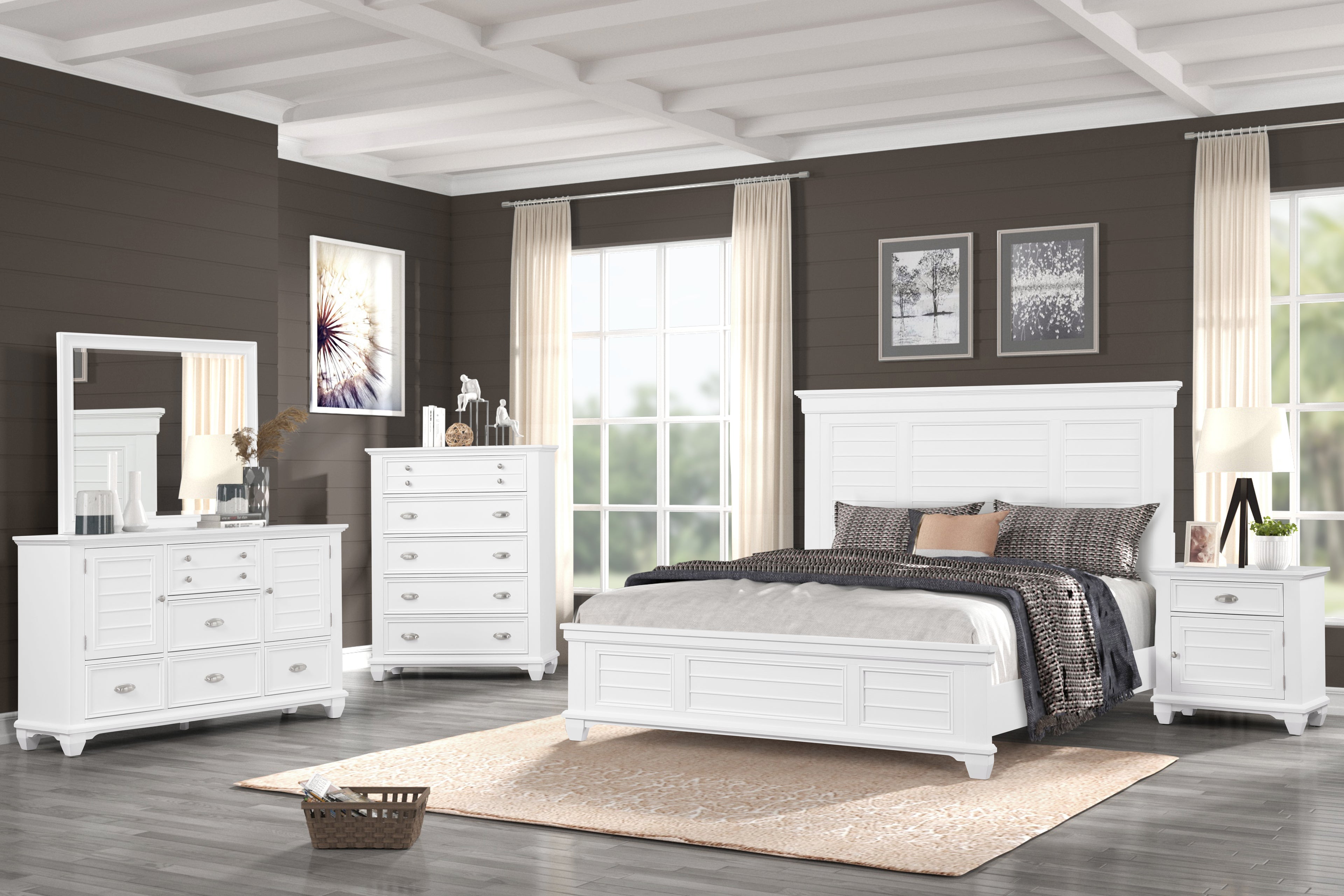 New Classic Jamestown Panel Bedroom Set - White