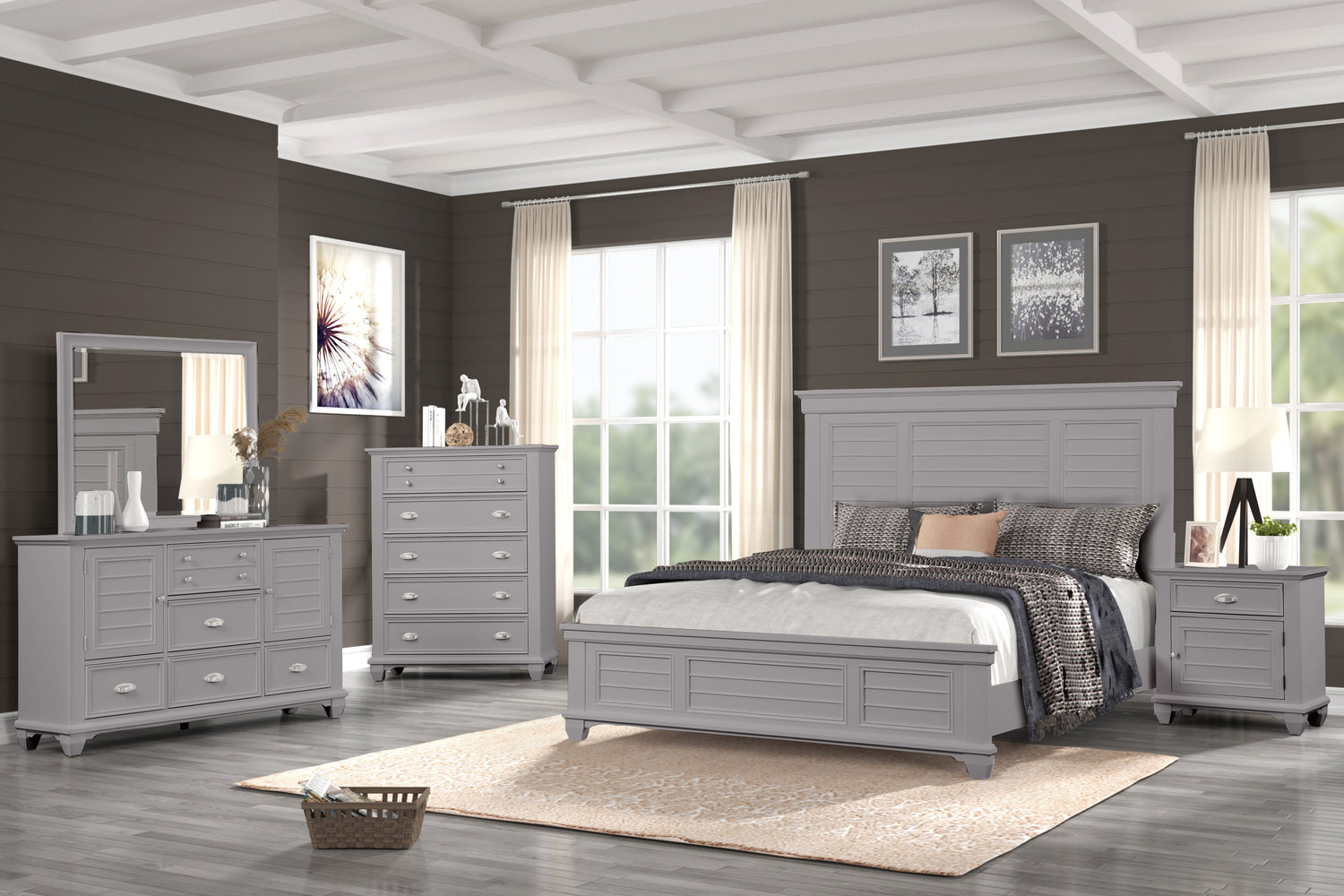 New Classic Jamestown Panel Bedroom Set - Gray