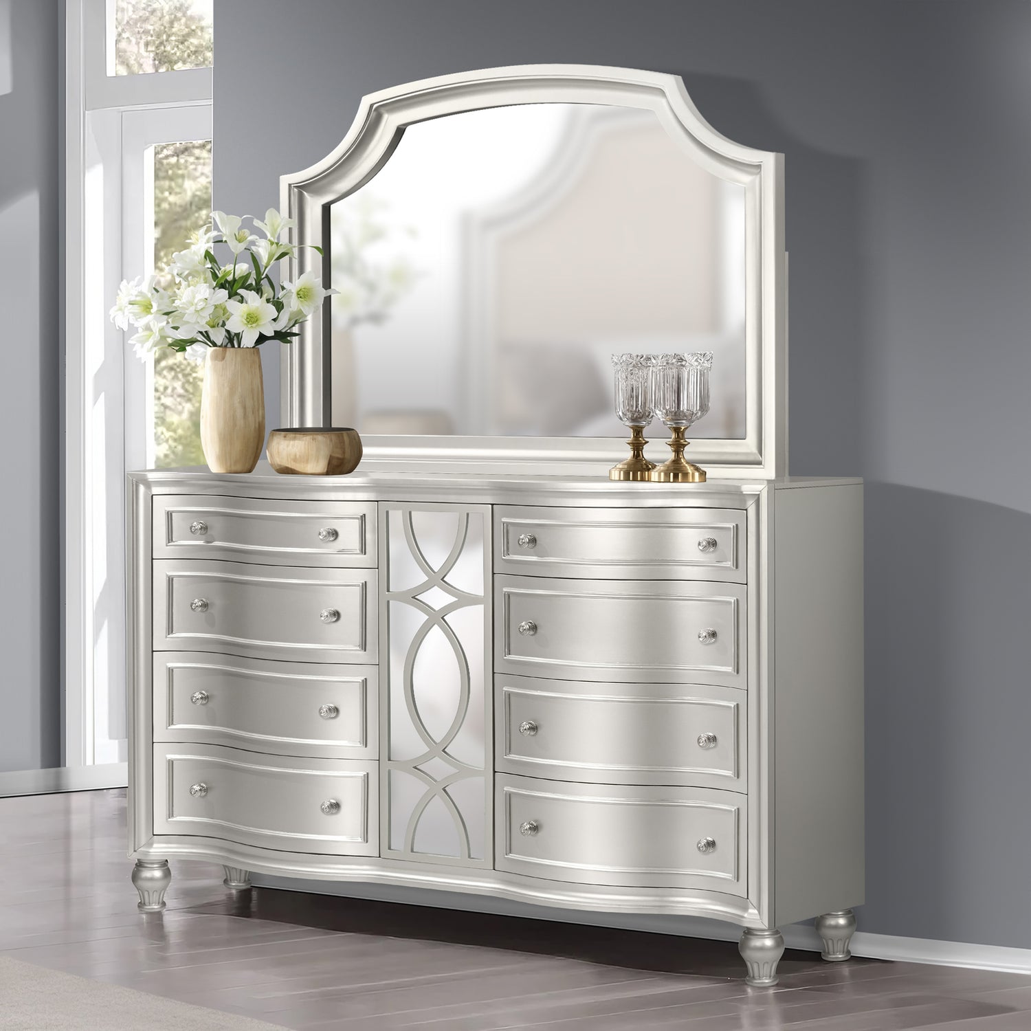 New Classic Reflections Dresser-Silver