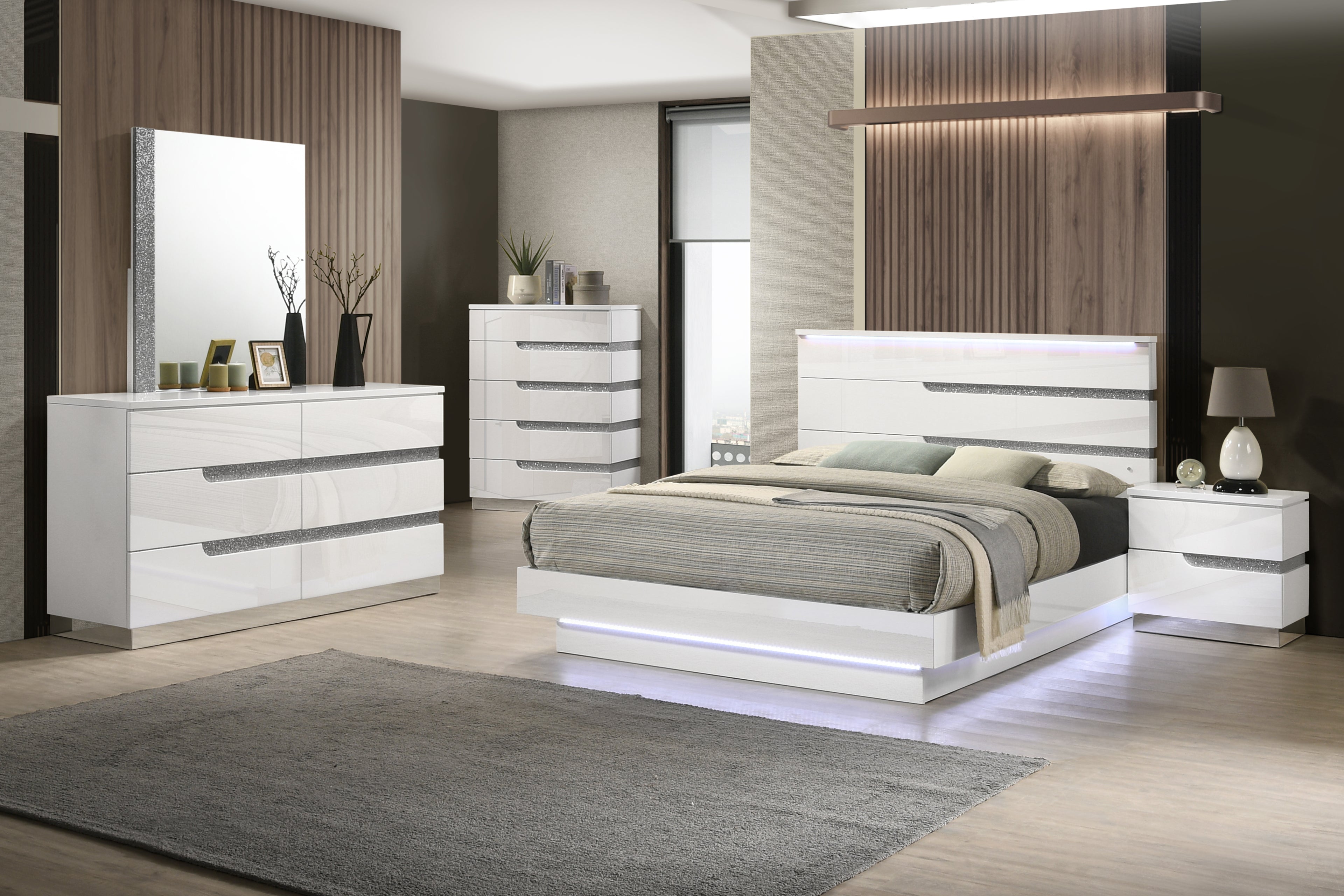 New Classic Paradox Queen Bedroom Set - White