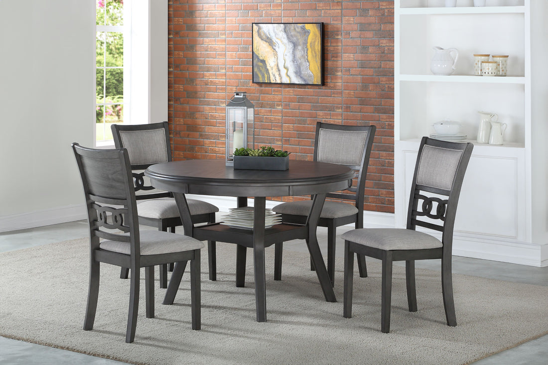 New Classic Gia Round Dining 5 Pc Set - Gray