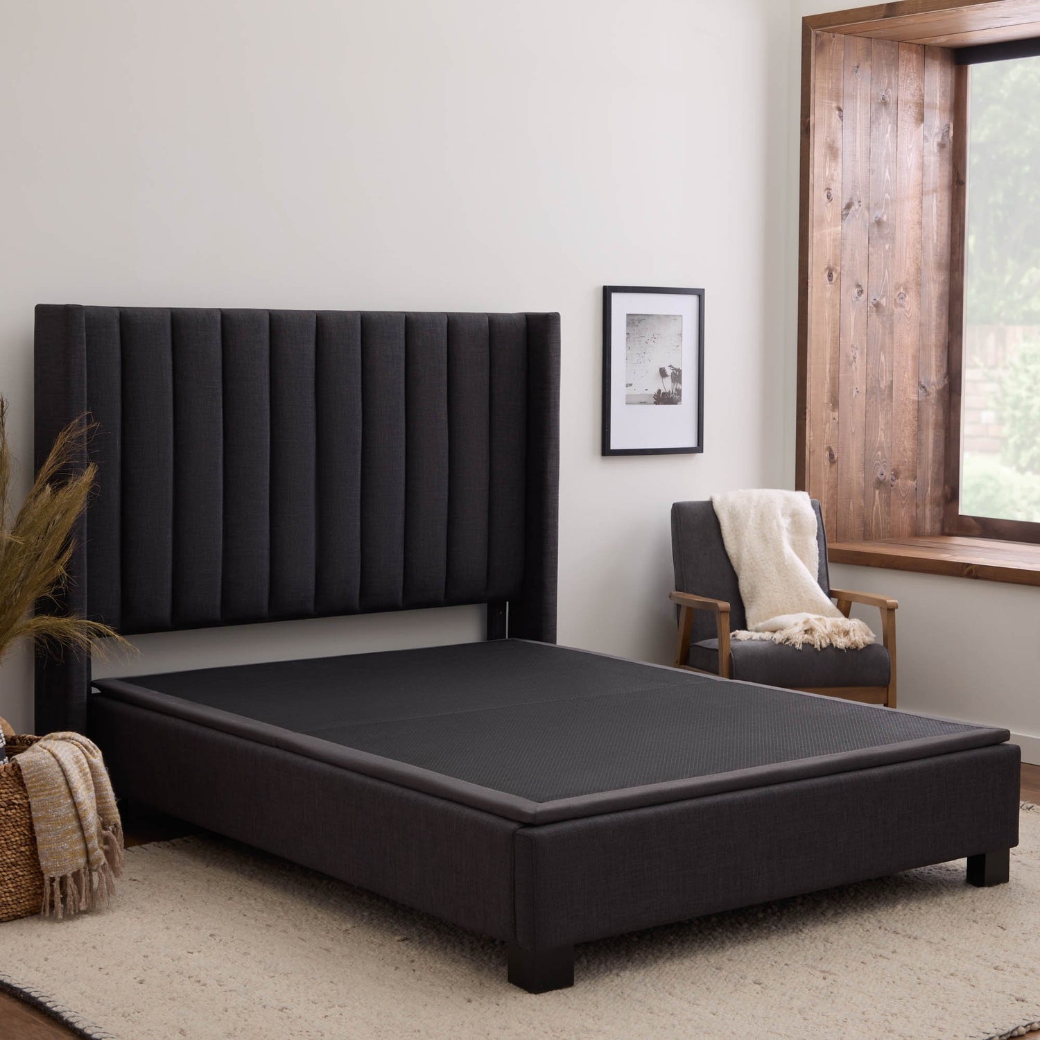 Malouf Thin Deck Upholstered Platform Bed Frame