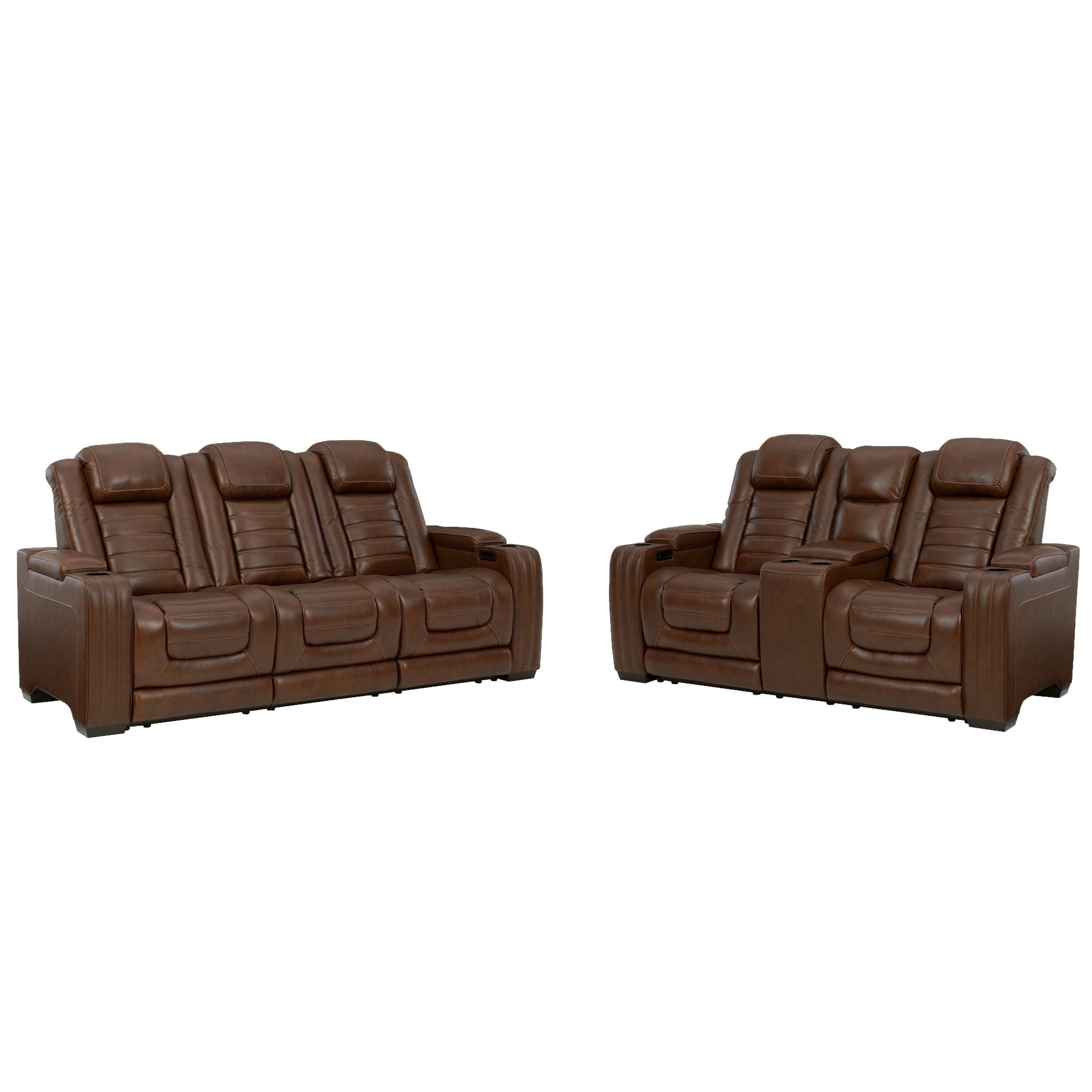 Backtrack Power Reclining Sofa and Loveseat Ash-U28004U1