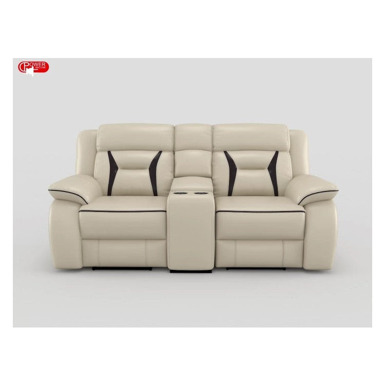 Power Double Reclining Love Seat with Center Console 8229NBE-2PW