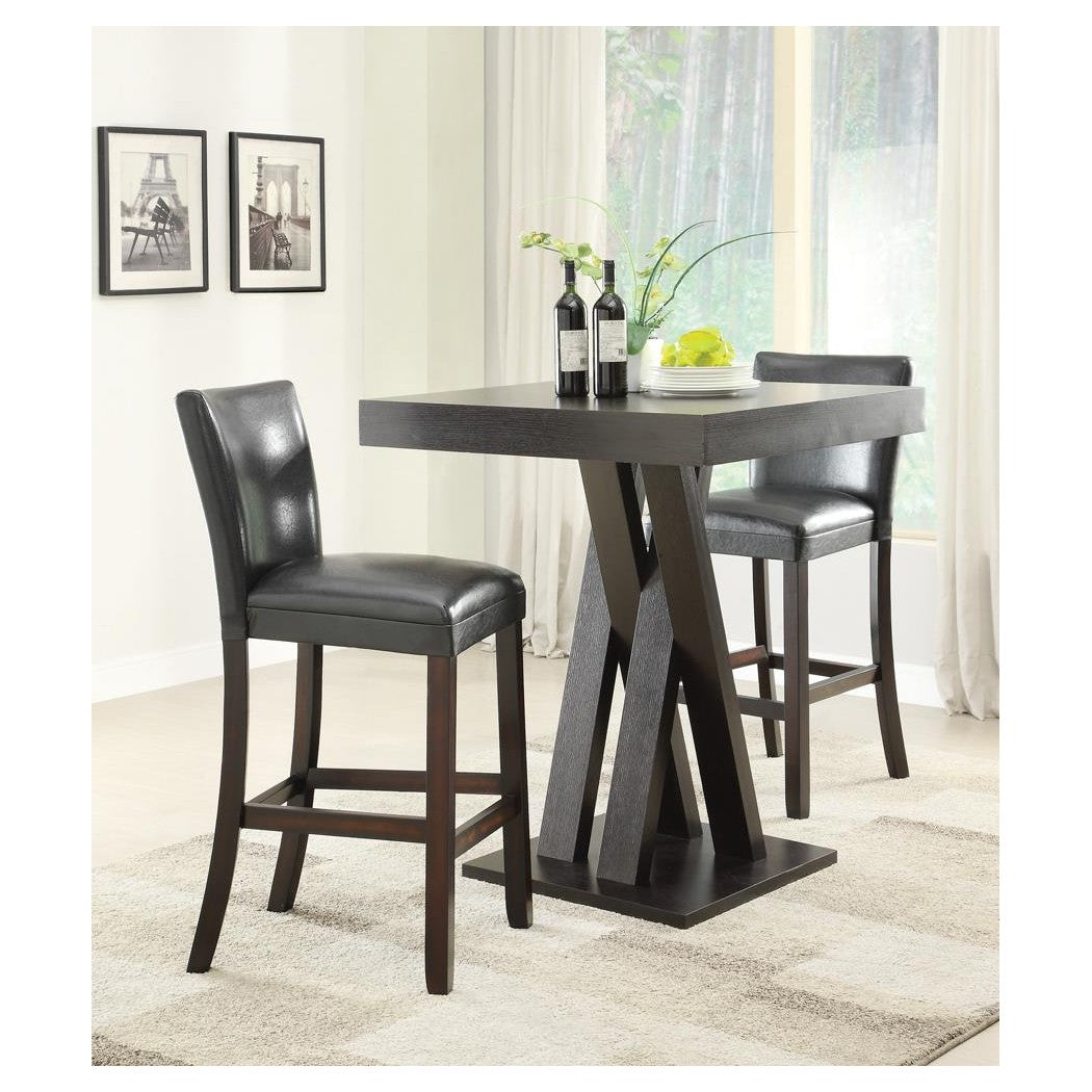 Alberton Upholstered Bar Stools Black and Cappuccino (Set of 2) 100056