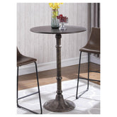 Danbury Round Bar Table Dark Russet and Antique Bronze 100064