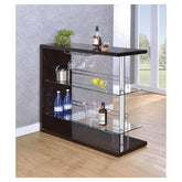 Prescott Rectangular 2-shelf Bar Unit Glossy Cappuccino 100166