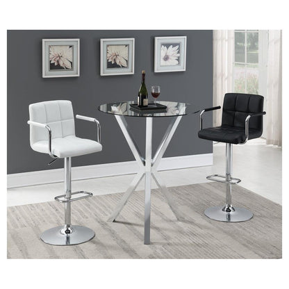 Denali Round Glass Top Bar Table Chrome 100186