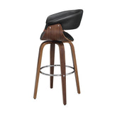 Zion Upholstered Swivel Bar Stool Walnut and Black 100205