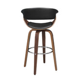 Zion Upholstered Swivel Bar Stool Walnut and Black 100205