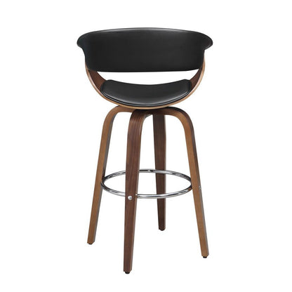 Zion Upholstered Swivel Bar Stool Walnut and Black 100205