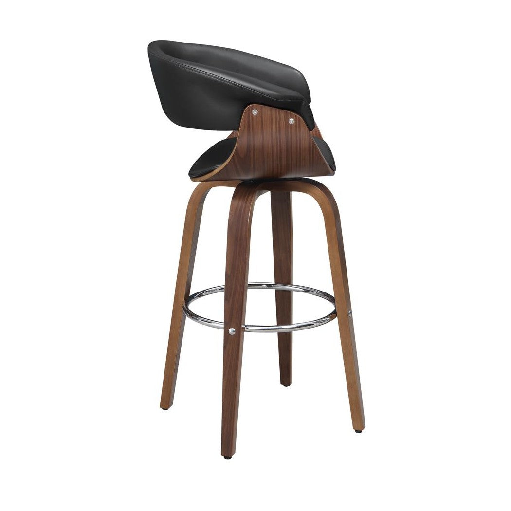 Zion Upholstered Swivel Bar Stool Walnut and Black 100205