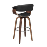 Zion Upholstered Swivel Bar Stool Walnut and Black 100205