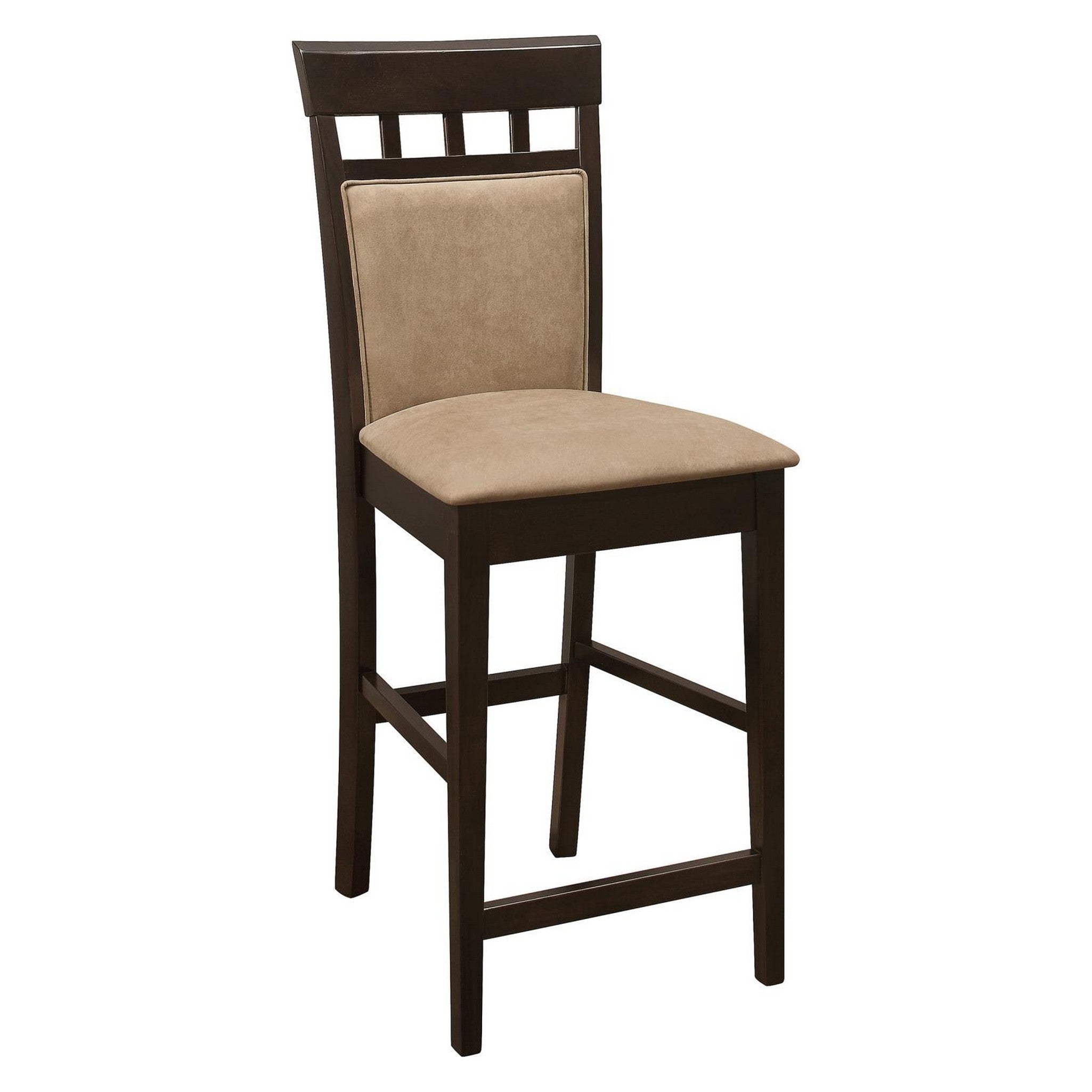 Clanton Upholstered Counter Height Stools Cappuccino and Tan (Set of 2) 100219