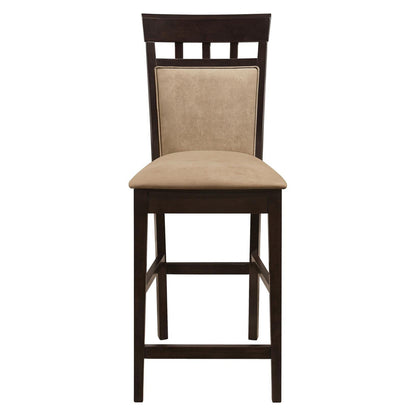 Clanton Upholstered Counter Height Stools Cappuccino and Tan (Set of 2) 100219