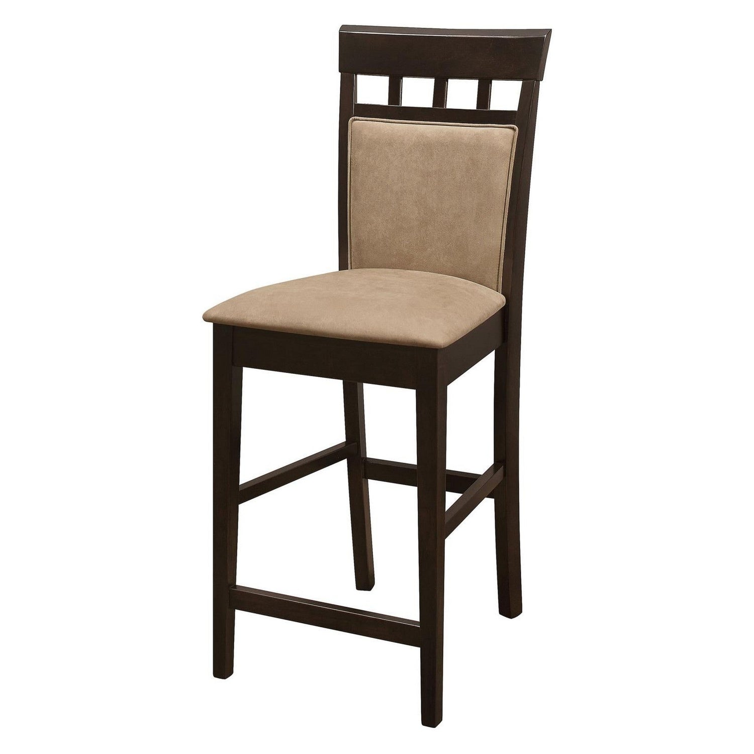 Clanton Upholstered Counter Height Stools Cappuccino and Tan (Set of 2) 100219