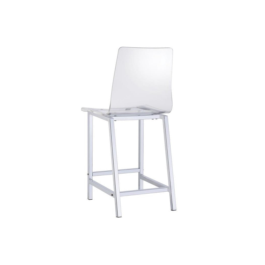 Juelia Counter Height Stools Chrome and Clear Acrylic (Set of 2) 100265