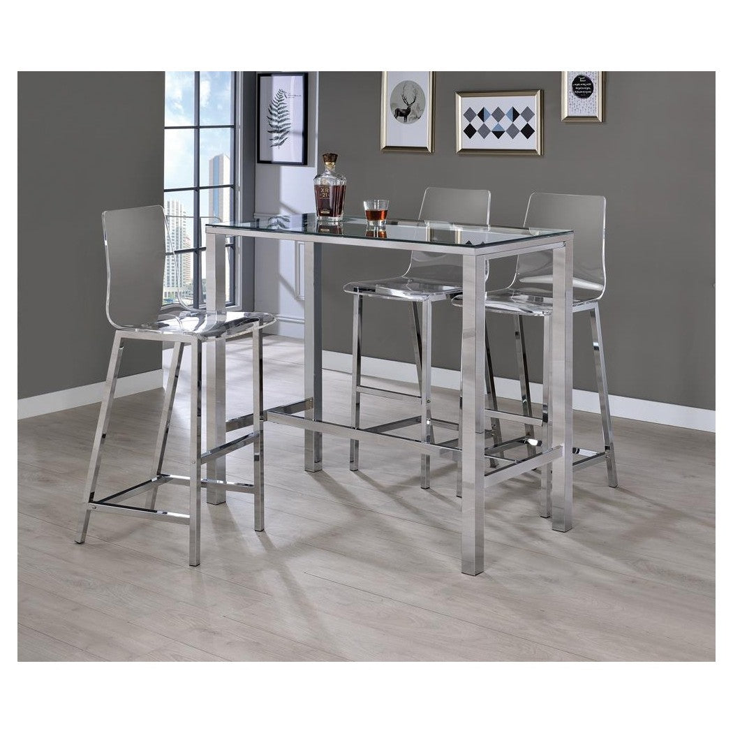 Juelia Bar Stools Chrome and Clear Acrylic (Set of 2) 100295