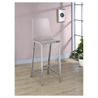 Juelia Bar Stools Chrome and Clear Acrylic (Set of 2) 100295