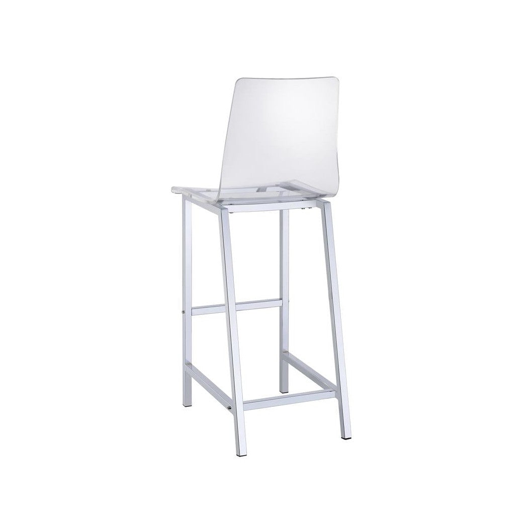 Juelia Bar Stools Chrome and Clear Acrylic (Set of 2) 100295