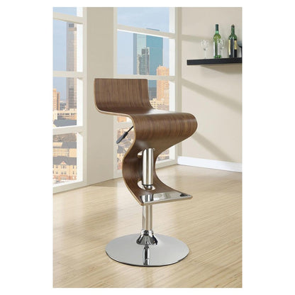 Covina Adjustable Bar Stool Walnut and Chrome 100396