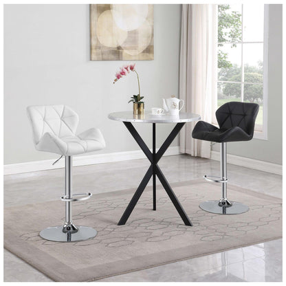 Berrington Adjustable Bar Stools Chrome and Black (Set of 2) 100425