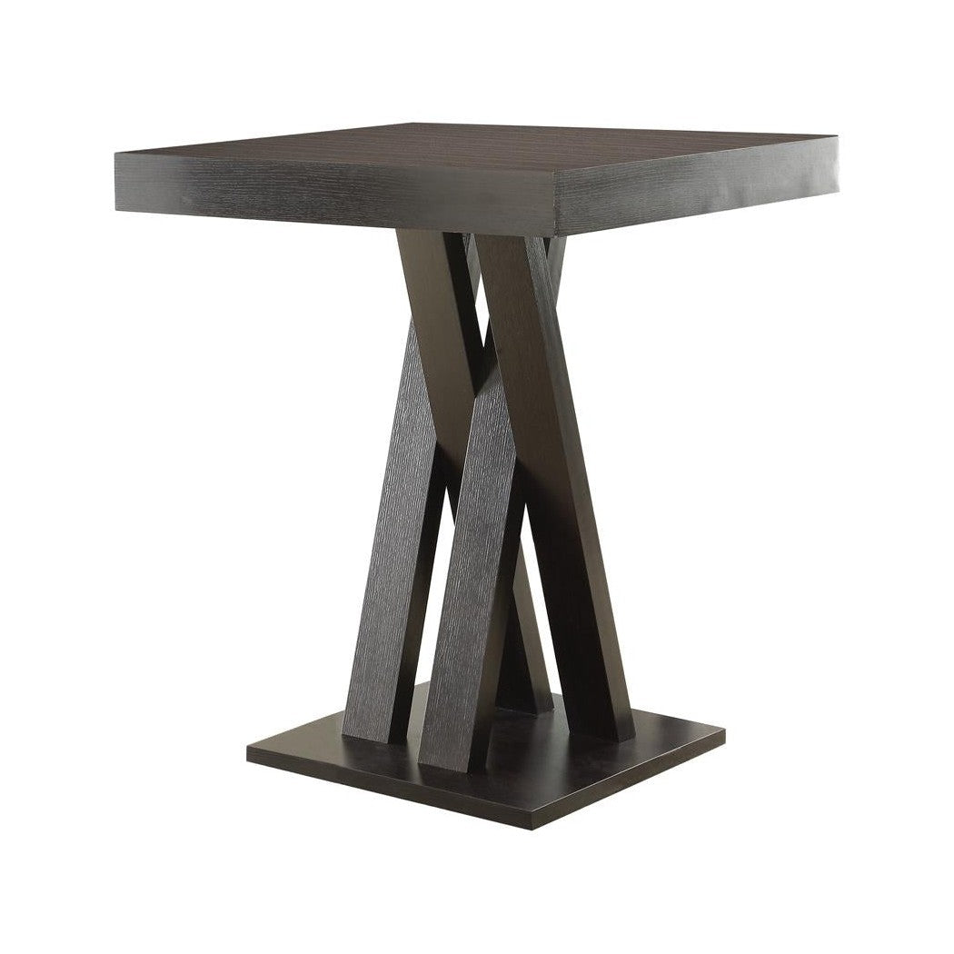 Freda Double X-shaped Base Square Bar Table Cappuccino 100520