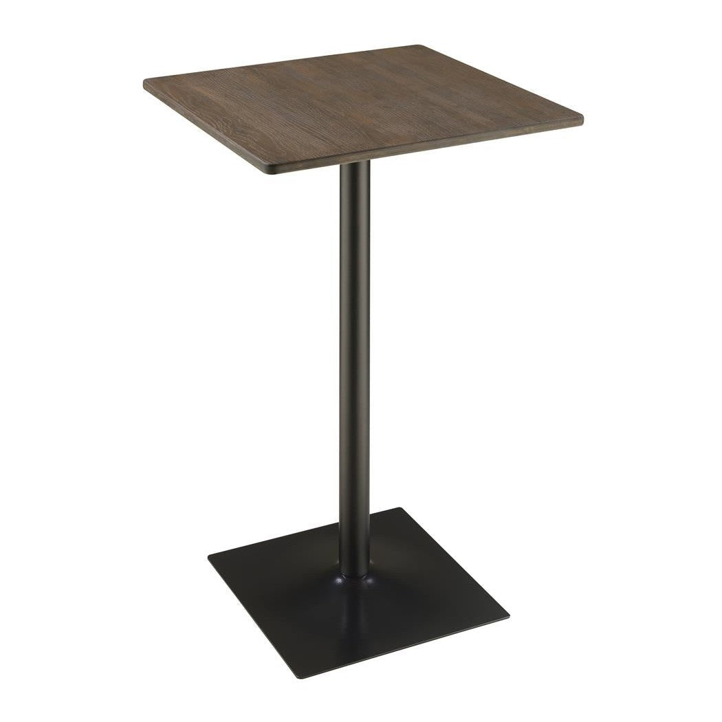 Cavalier Square Bar Table Dark Elm and Matte Black 100730