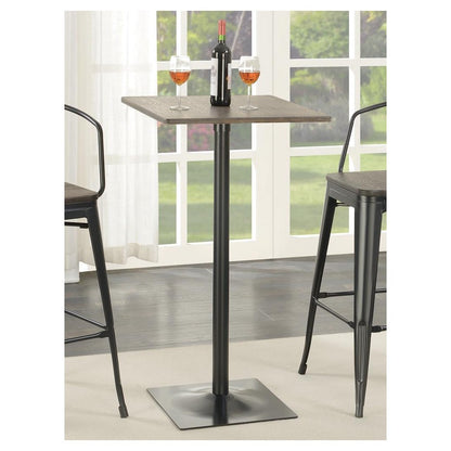 Cavalier Square Bar Table Dark Elm and Matte Black 100730