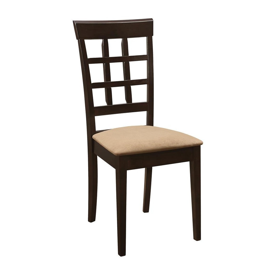 Gabriel Lattice Back Side Chairs Cappuccino and Tan (Set of 2) 100772