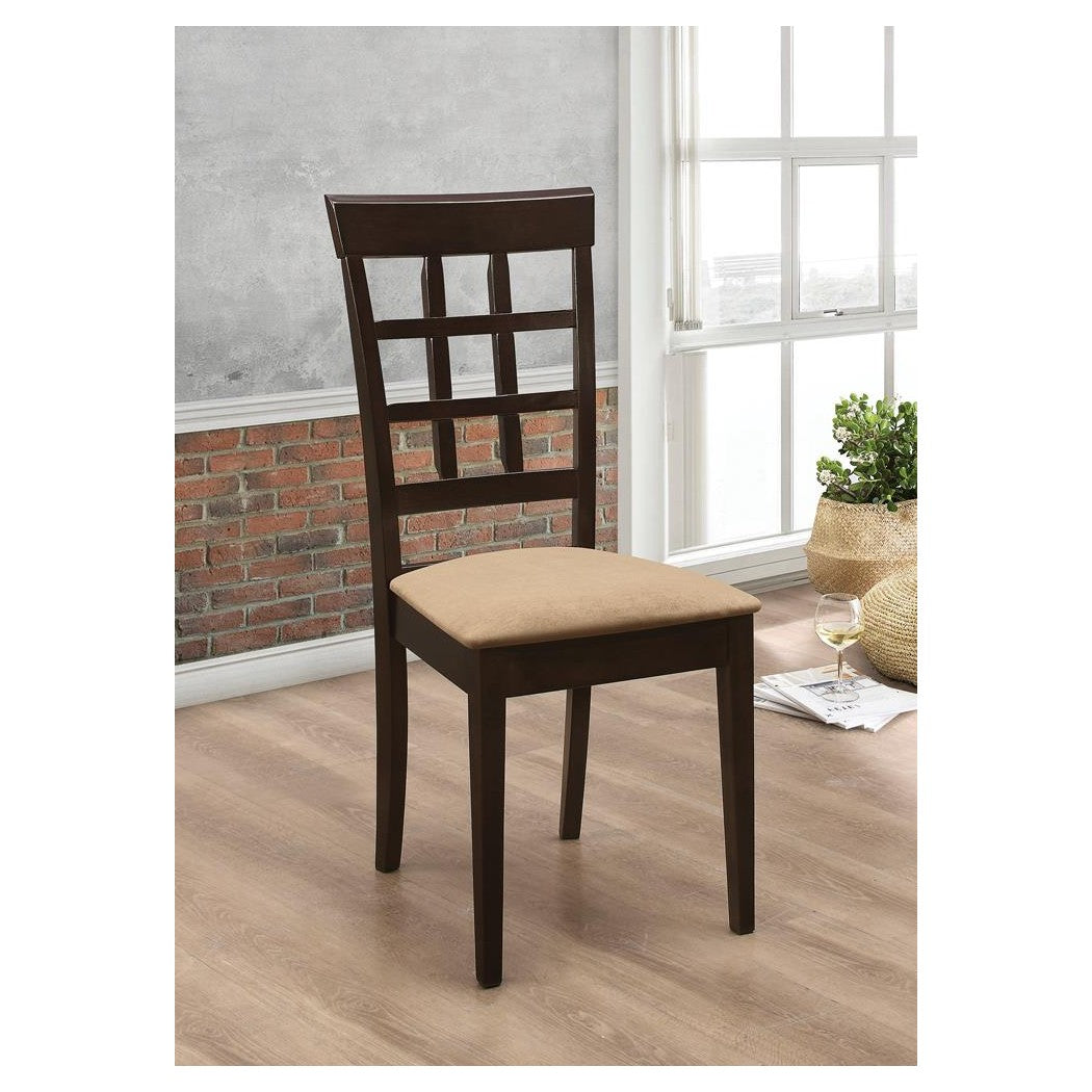 Gabriel Lattice Back Side Chairs Cappuccino and Tan (Set of 2) 100772