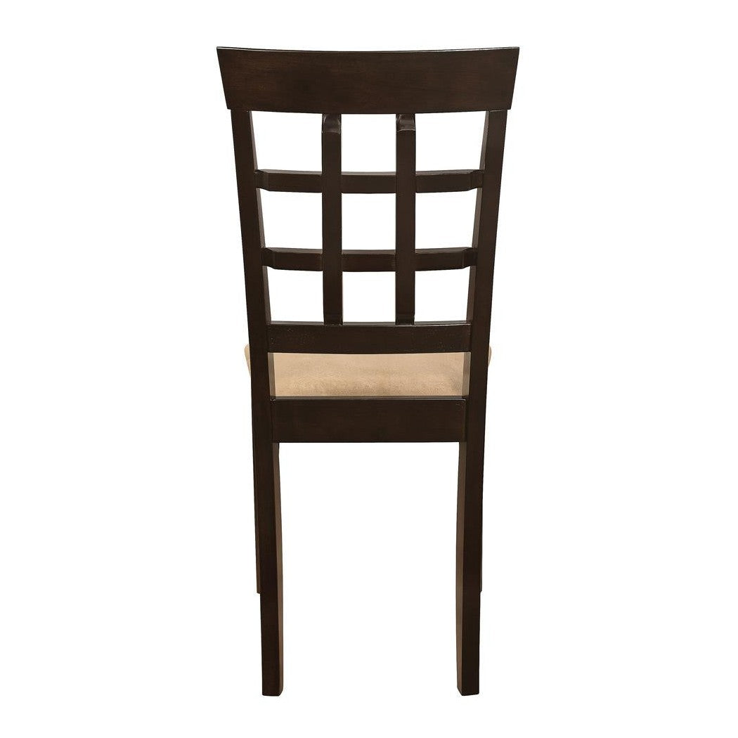 Gabriel Lattice Back Side Chairs Cappuccino and Tan (Set of 2) 100772