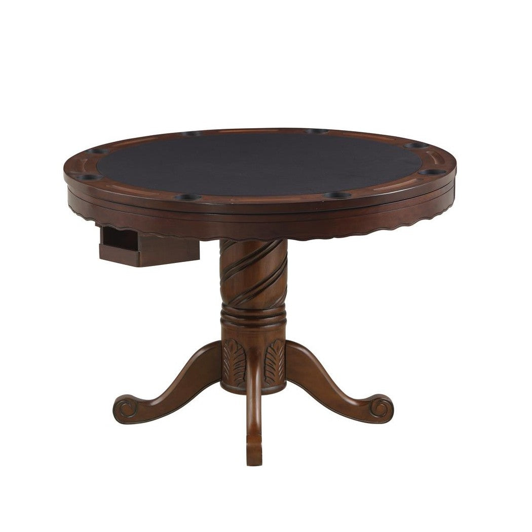 Turk 3-in-1 Round Pedestal Game Table Tobacco 100871