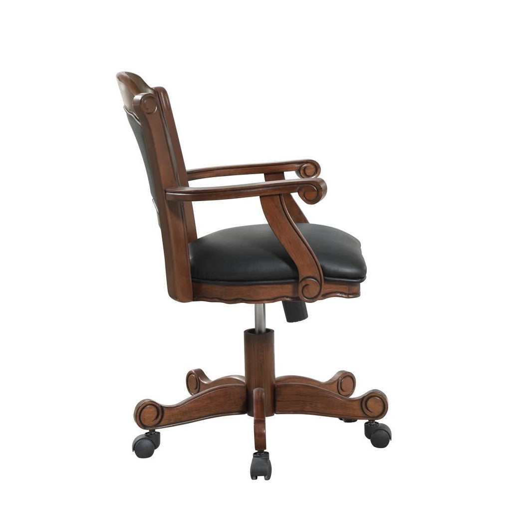 Turk Game Chair with Casters Black and Tobacco 100872