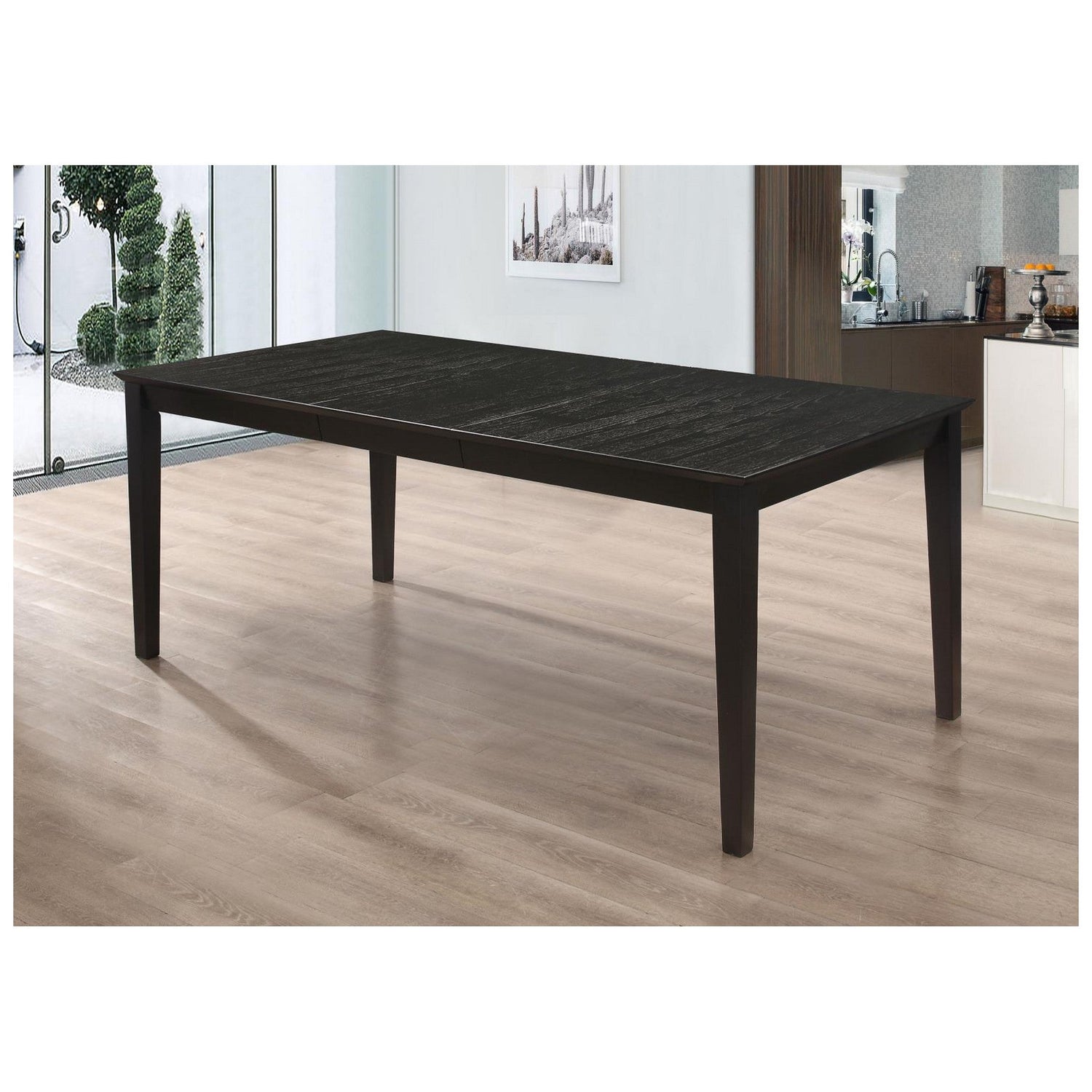 Louise Rectangular Dining Table with Extension Leaf Black 101561