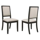 Louise Upholstered Dining Side Chairs Black and Cream (Set of 2) 101562