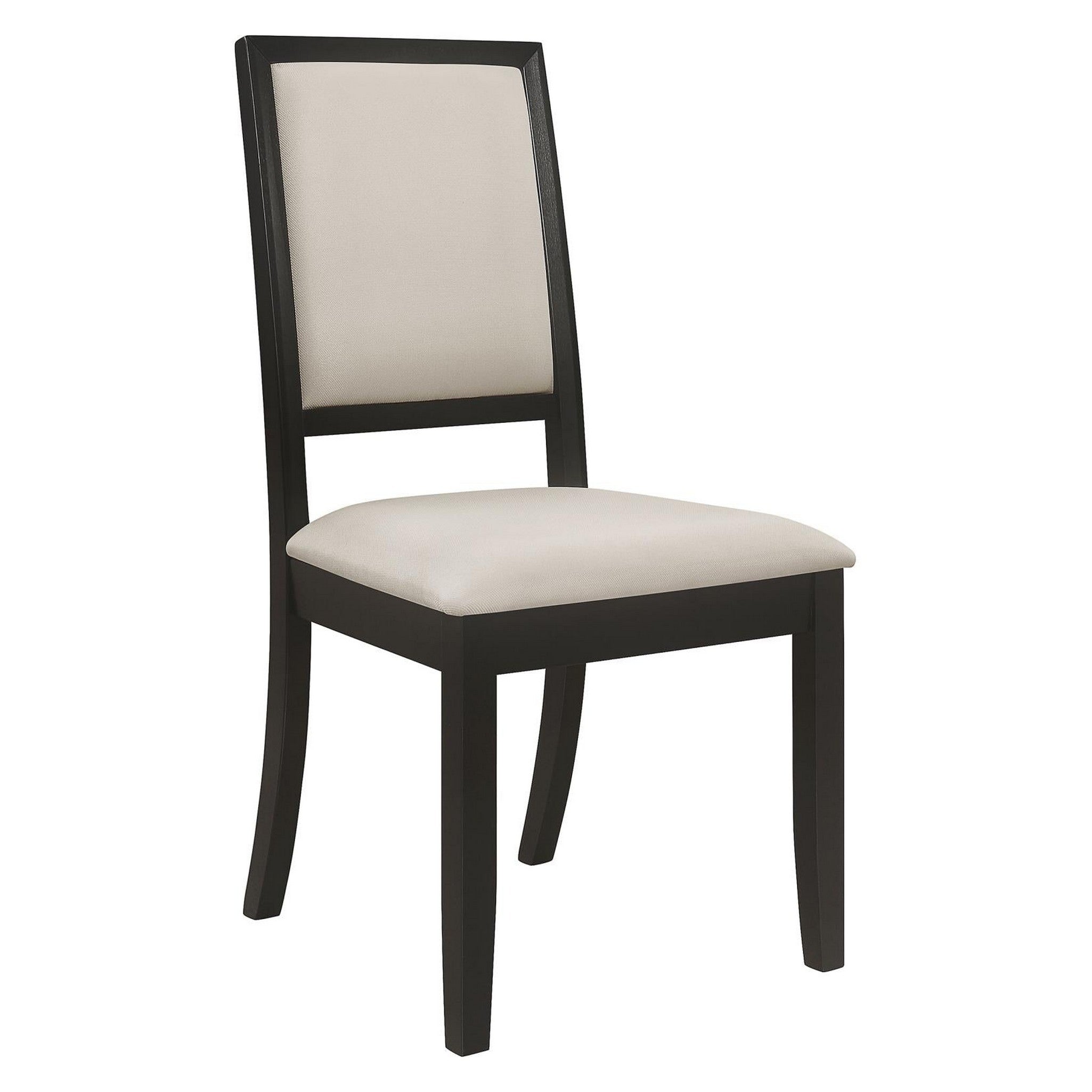 Louise Upholstered Dining Side Chairs Black and Cream (Set of 2) 101562