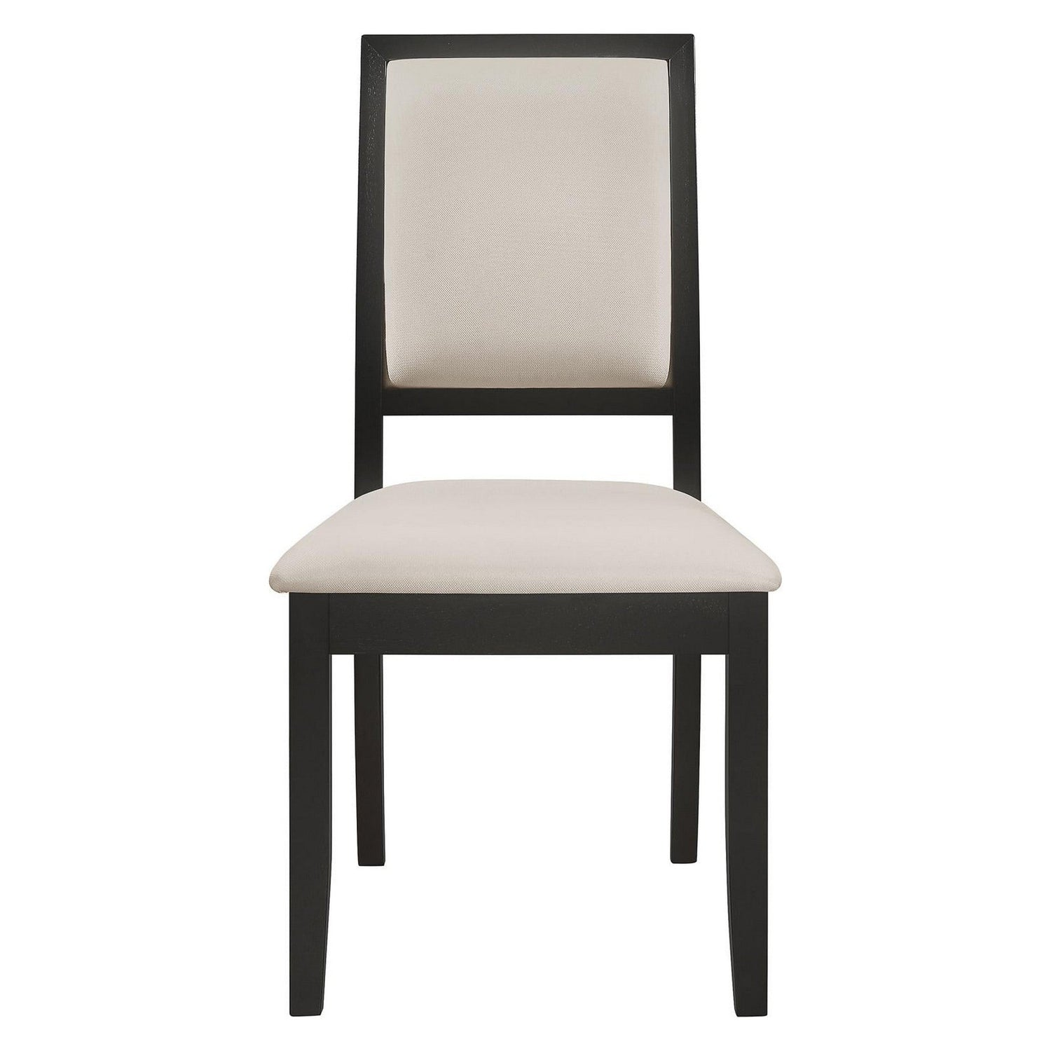 Louise Upholstered Dining Side Chairs Black and Cream (Set of 2) 101562