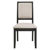 Louise Upholstered Dining Side Chairs Black and Cream (Set of 2) 101562