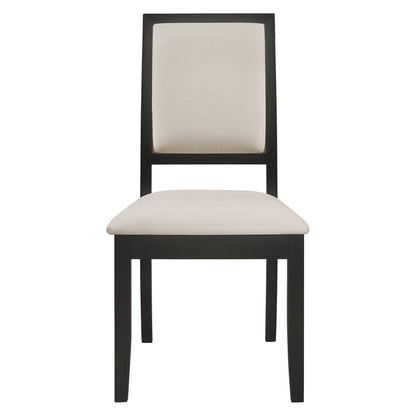 Louise Upholstered Dining Side Chairs Black and Cream (Set of 2) 101562