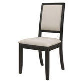 Louise Upholstered Dining Side Chairs Black and Cream (Set of 2) 101562