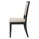 Louise Upholstered Dining Side Chairs Black and Cream (Set of 2) 101562