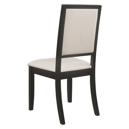 Louise Upholstered Dining Side Chairs Black and Cream (Set of 2) 101562