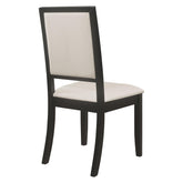 Louise Upholstered Dining Side Chairs Black and Cream (Set of 2) 101562