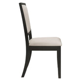 Louise Upholstered Dining Side Chairs Black and Cream (Set of 2) 101562