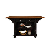 Slater 2-drawer Kitchen Island with Drop Leaves Brown and Black 102270