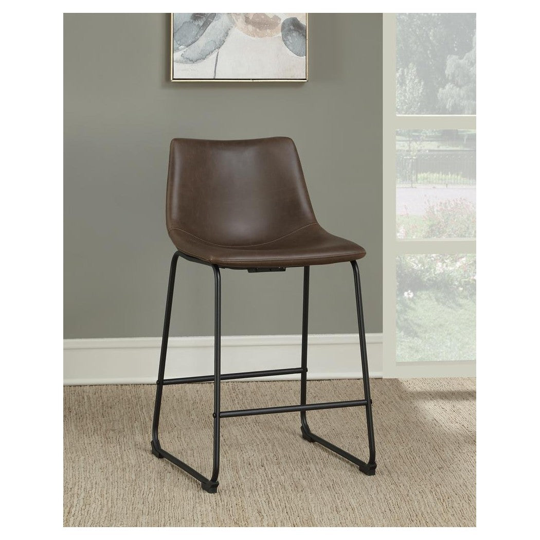 Michelle Armless Counter Height Stools Two-tone Brown and Black (Set of 2) 102535